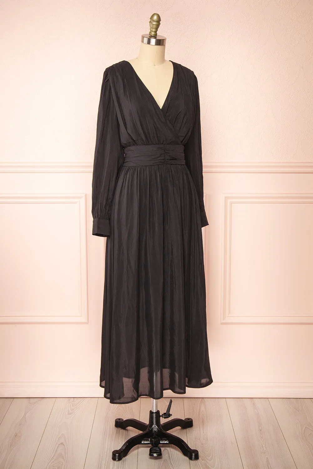 Kalinda Black | Long Sleeve Midi Dress sold by Boutique 1861 product image thumbnail 3