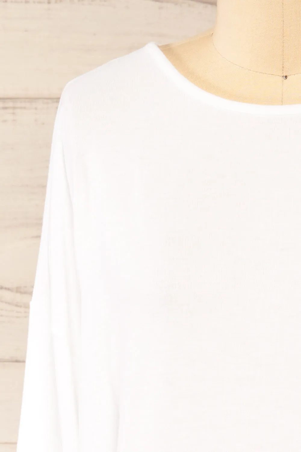Vincennes White | Round Collar 3/4 Sleeve Top sold by Boutique 1861 product image thumbnail 3