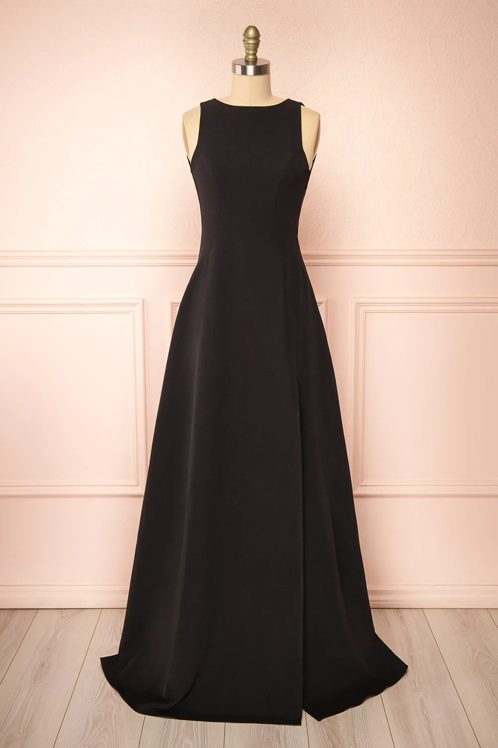 Elenova Black | High Neck Gown w/ Train sold by Boutique 1861