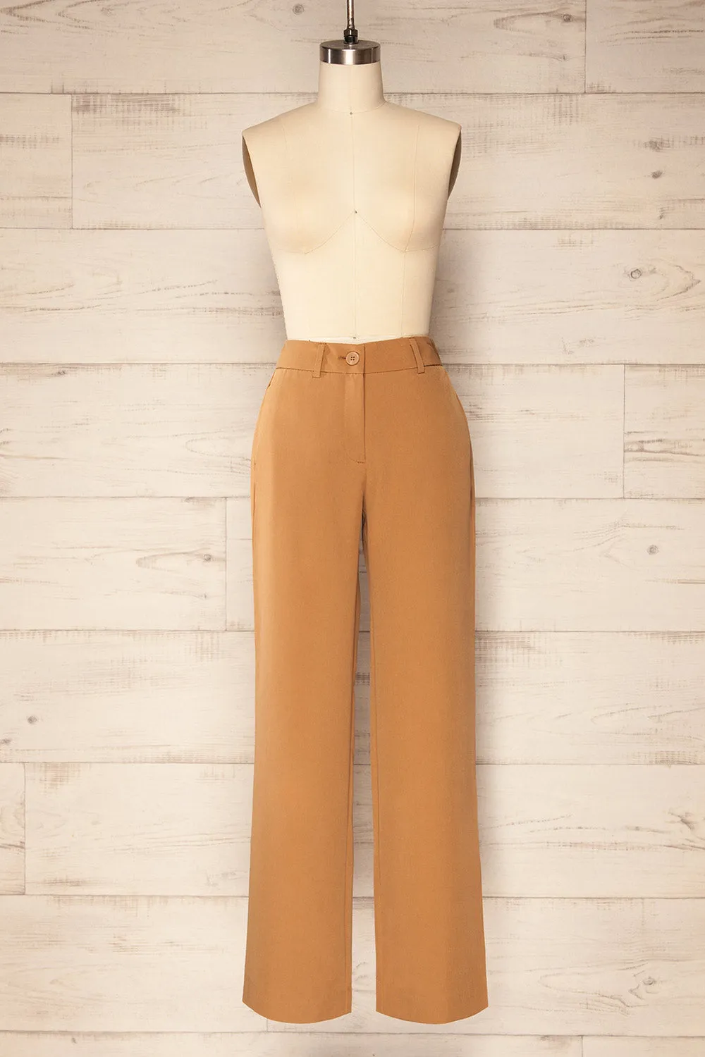 Sutton Caramel | Straight Leg Pants w/ Lateral Pockets sold by Boutique 1861