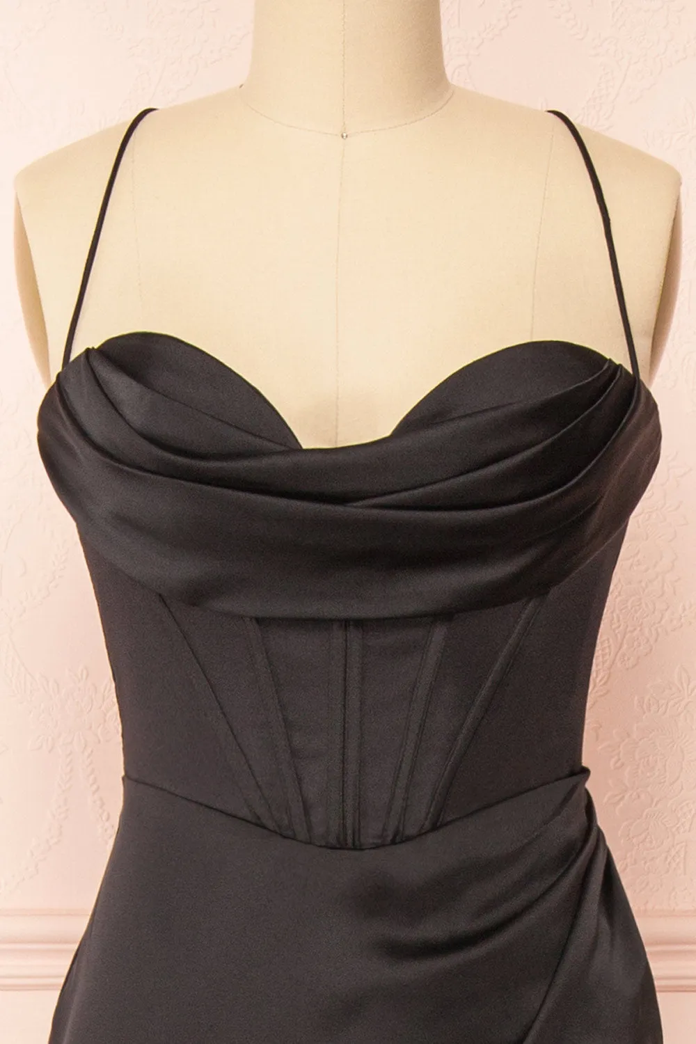 Kesha Black | Corset Cowl Neck Maxi Dress sold by Boutique 1861 product image thumbnail 5