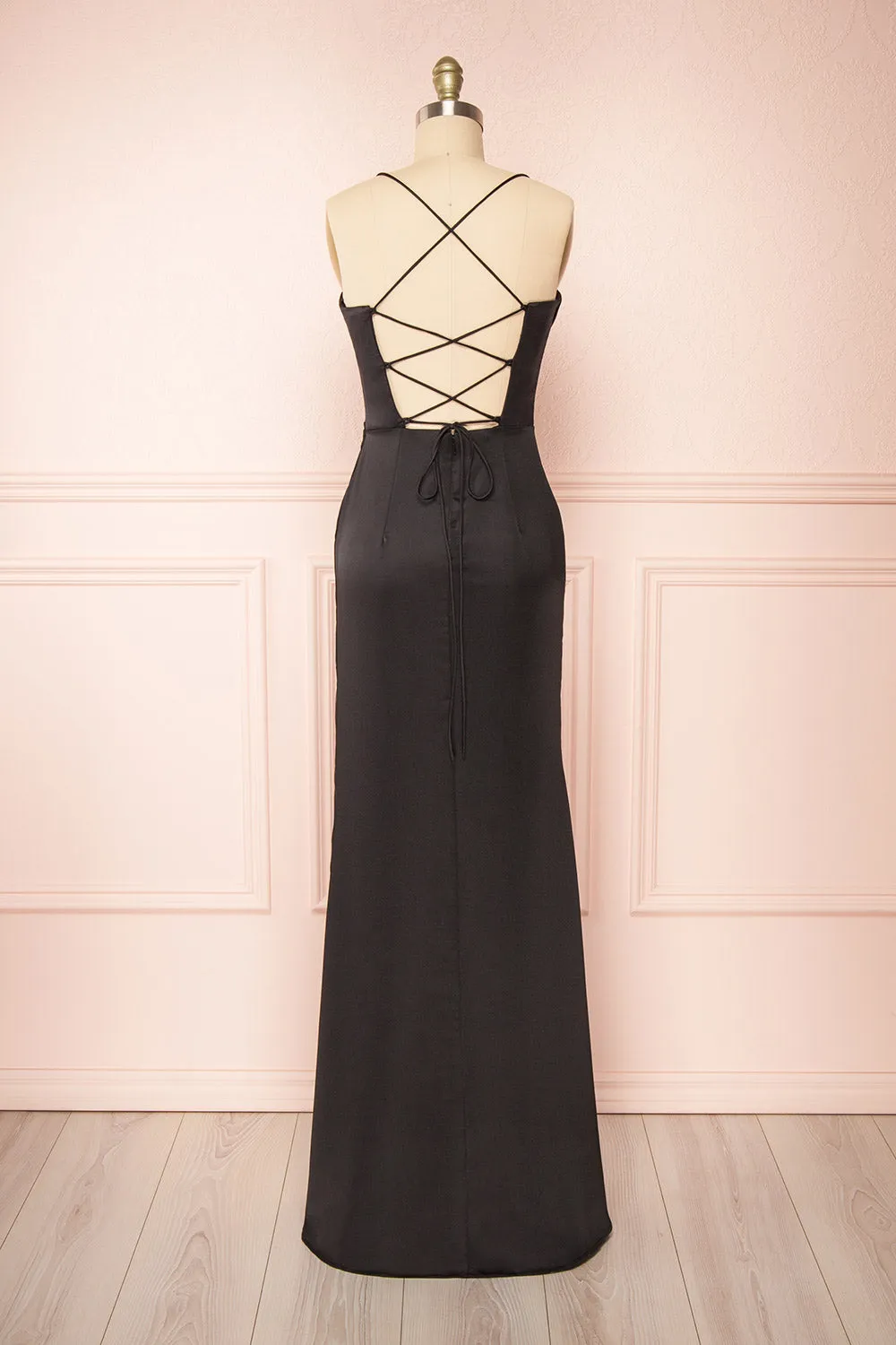 Kesha Black | Corset Cowl Neck Maxi Dress sold by Boutique 1861 product image thumbnail 4