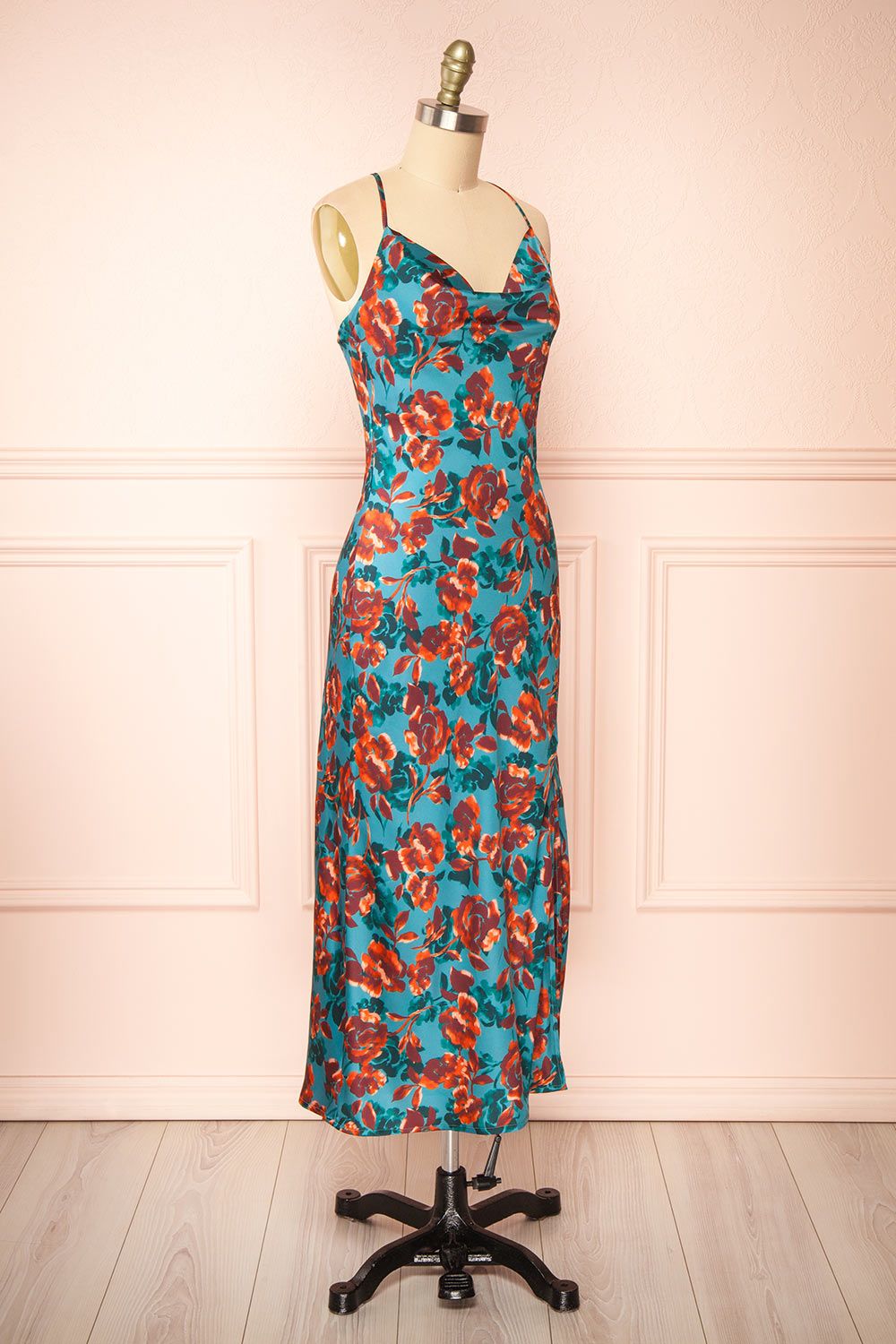 Ismeria | Cowl Neck Floral Midi Dress sold by Boutique 1861 product image thumbnail 3