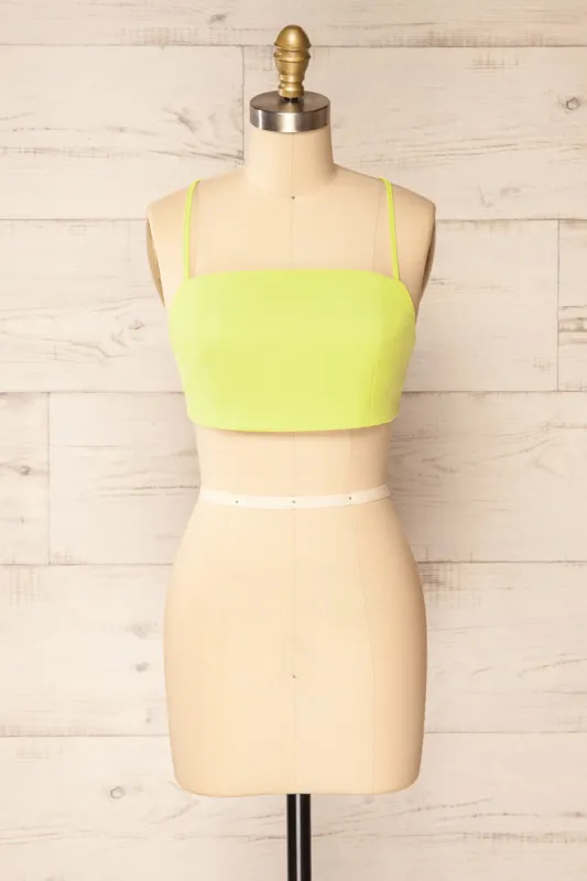 Toluca Green | Lace-Up Back Crop Top sold by Boutique 1861