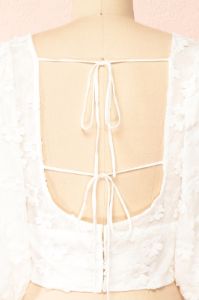 Helaine | Cropped Top w/ Floral Embroidery sold by Boutique 1861