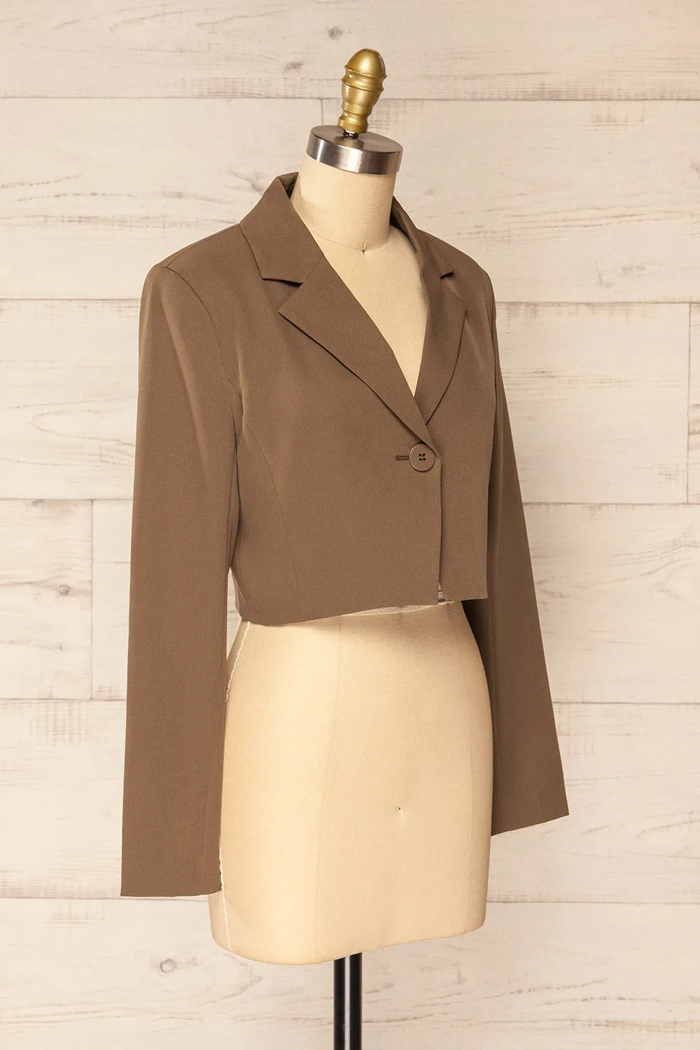 Gaborone Brown | Cropped Blazer sold by Boutique 1861 product image thumbnail 3