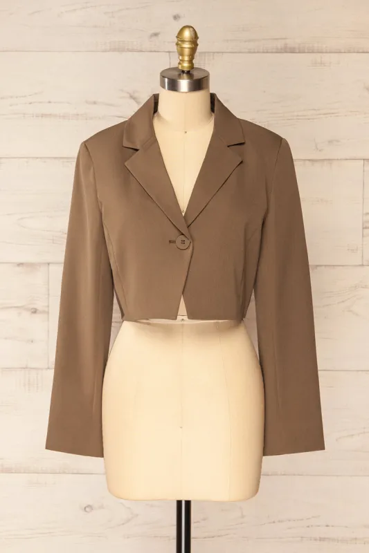 Gaborone Brown | Cropped Blazer sold by Boutique 1861