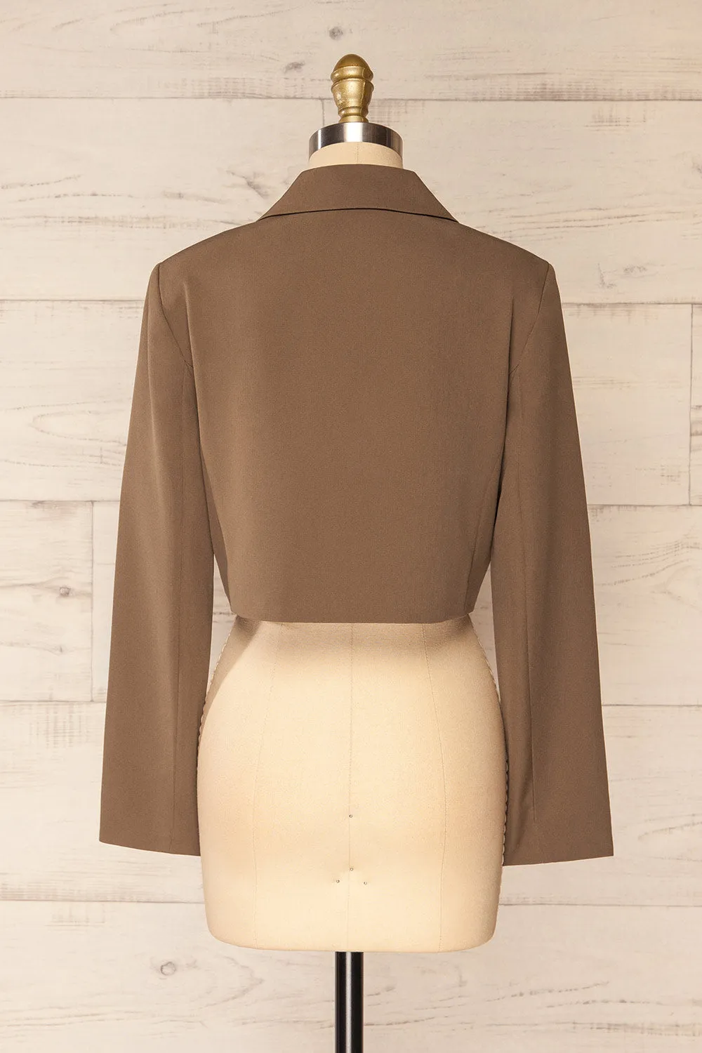 Gaborone Brown | Cropped Blazer sold by Boutique 1861 product image thumbnail 5