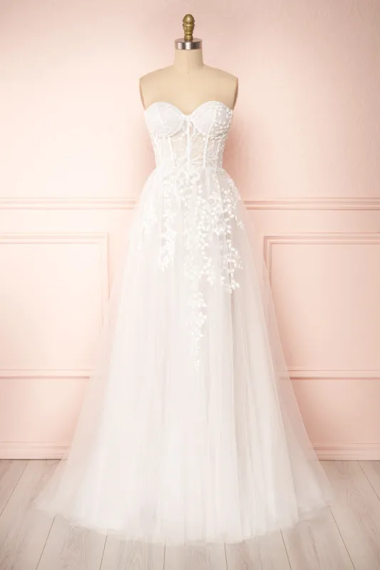 Adrasthee | Bustier Bridal Dress with Slit sold by Boutique 1861
