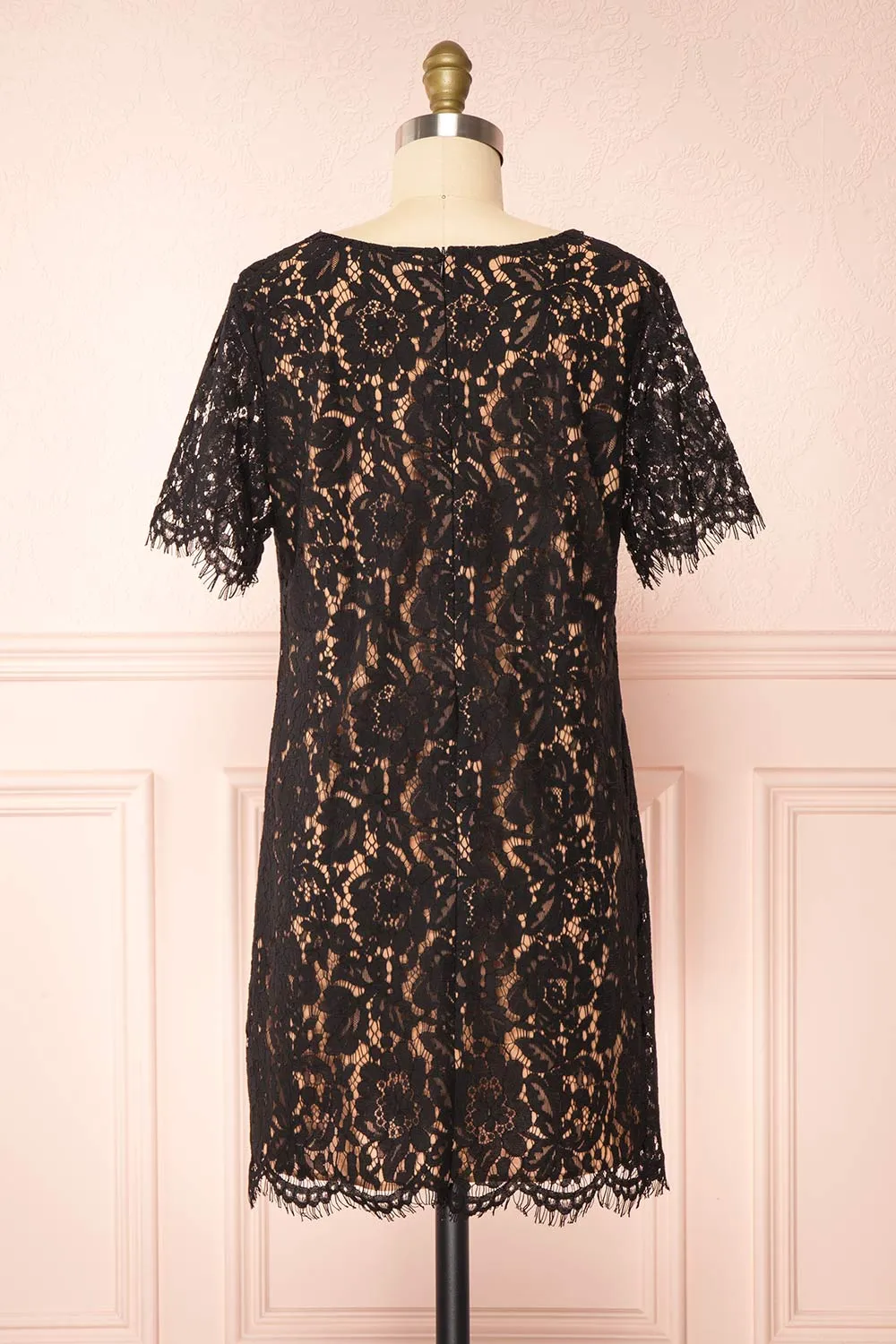 Apama Black | Floral Lace Short Sleeve Dress sold by Boutique 1861 product image thumbnail 5
