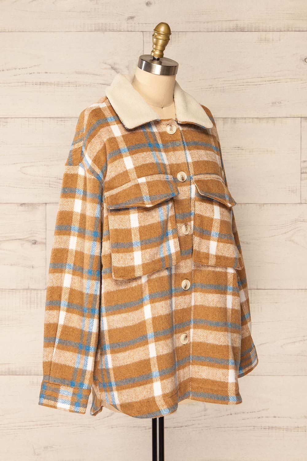 Norah Taupe | Plaid Shacket w/ Front Pockets sold by Boutique 1861 product image thumbnail 5