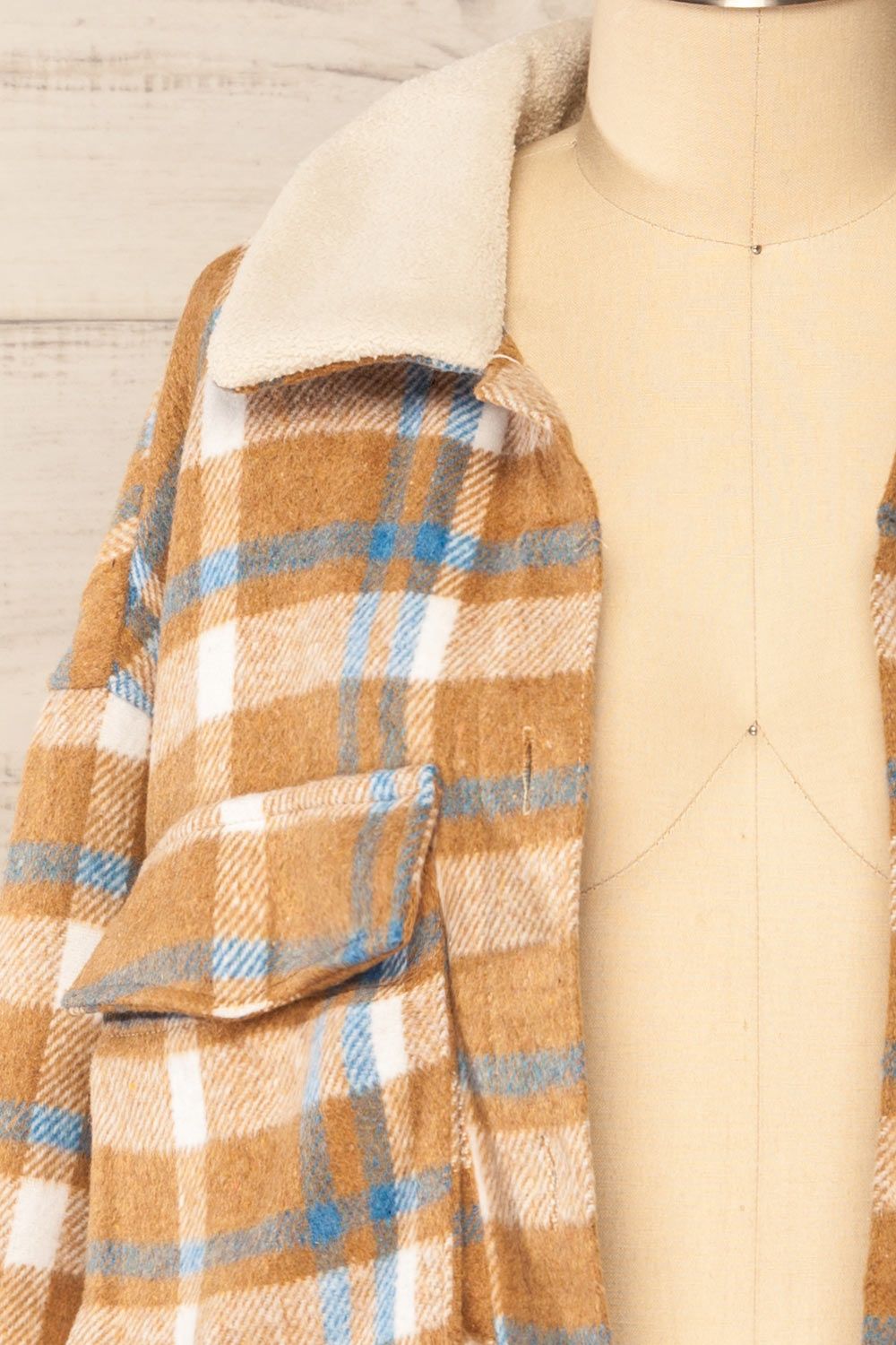 Norah Taupe | Plaid Shacket w/ Front Pockets sold by Boutique 1861 product image thumbnail 2