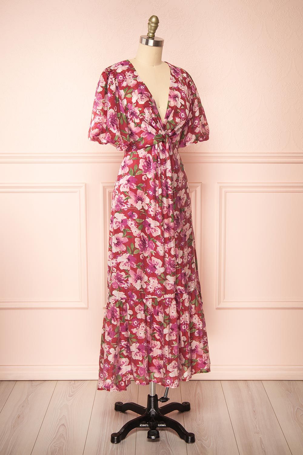 Nerissa | Deep V-neck Floral Print Maxi Dress sold by Boutique 1861 product image thumbnail 3