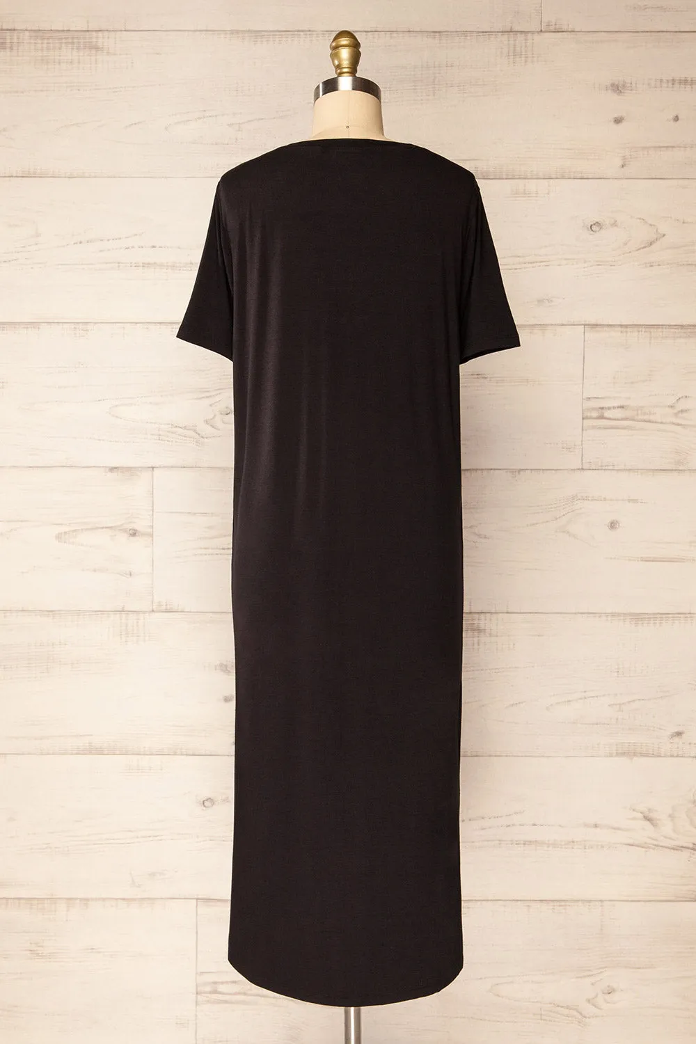 Bucarest Black | Relaxed Fit Midi Dress w/ Short Sleeves sold by Boutique 1861 product image thumbnail 5