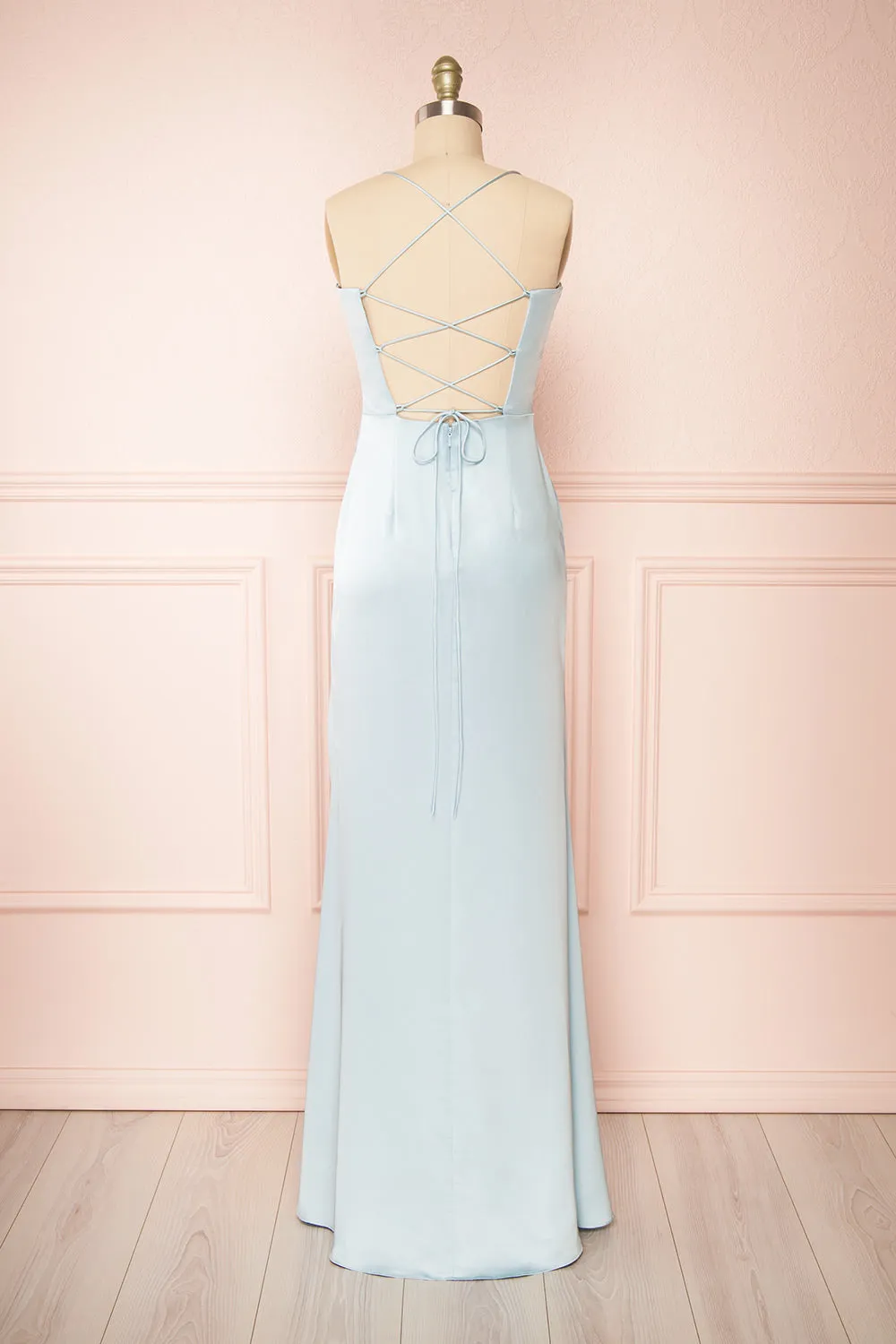 Kesha Blue | Corset Cowl Neck Maxi Dress sold by Boutique 1861 product image thumbnail 4