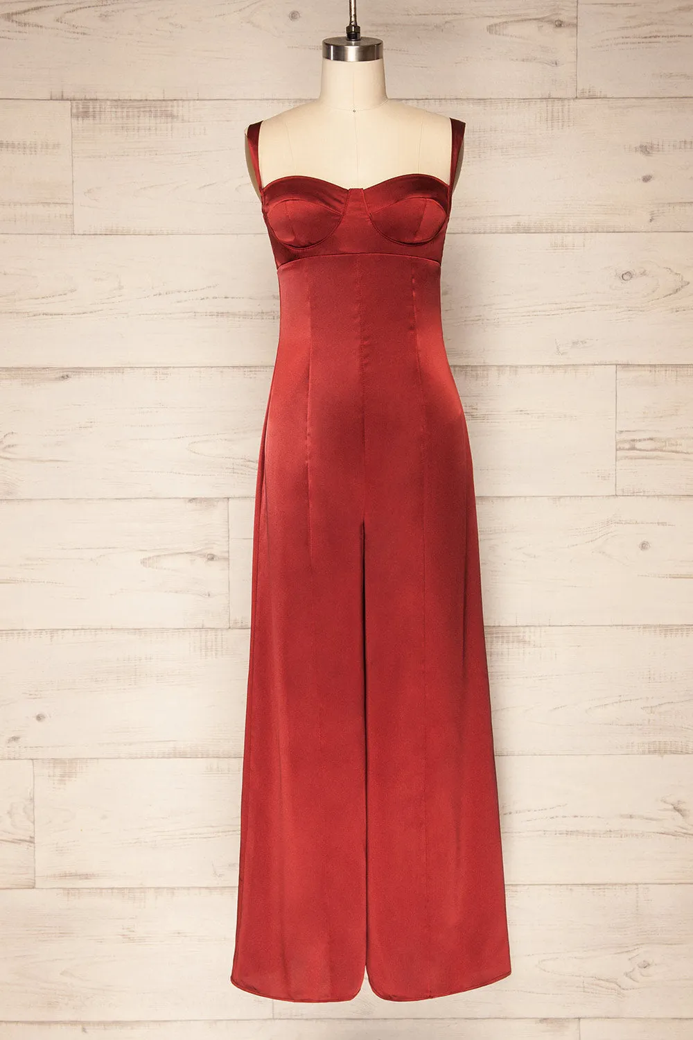 Laloux | Satin Wide Leg Jumpsuit sold by Boutique 1861