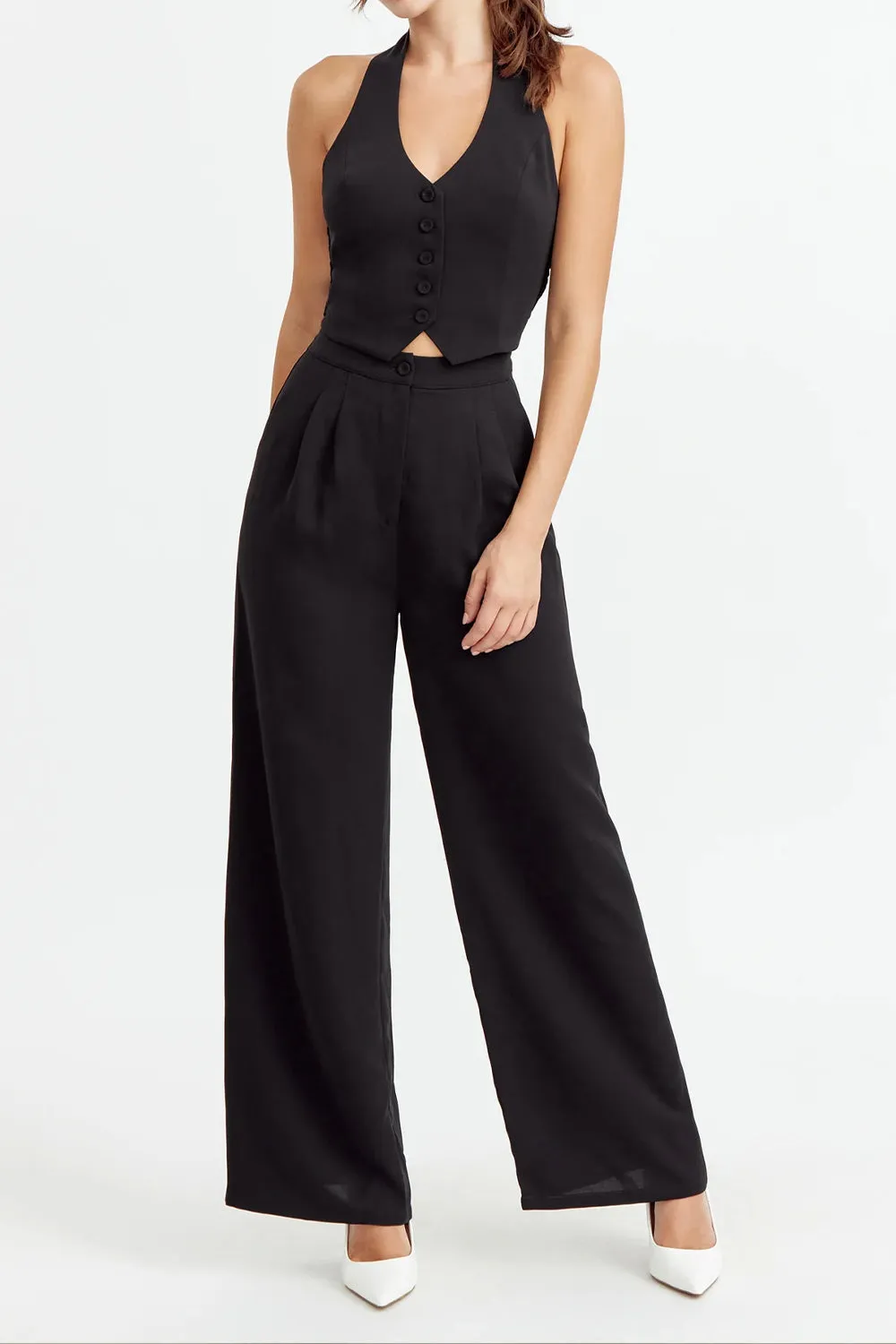 Ramses Black | Jumpsuit w/ Halter-Neck Vest Top sold by Boutique 1861 product image thumbnail 2