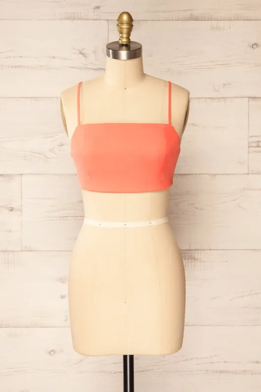 Toluca Pink | Lace-Up Back Crop Top sold by Boutique 1861