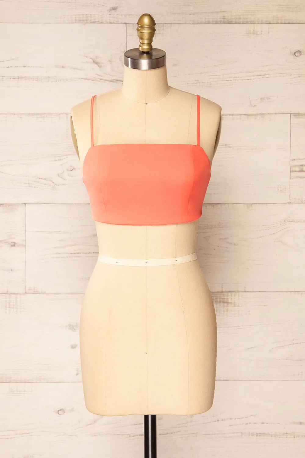Toluca Pink | Lace-Up Back Crop Top sold by Boutique 1861