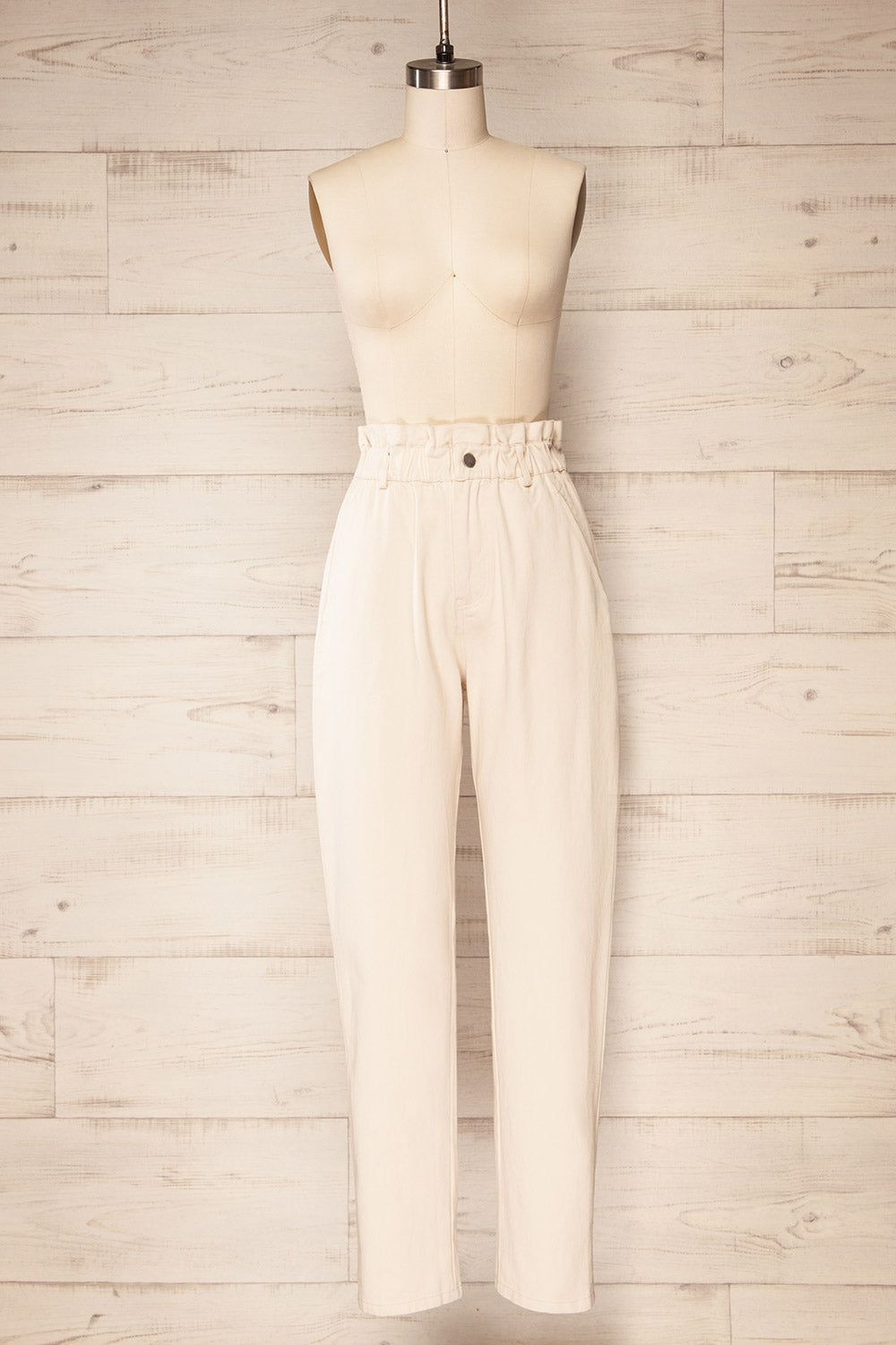 Provost Beige | High-Waisted Pants w/ Elastic Waist sold by Boutique 1861