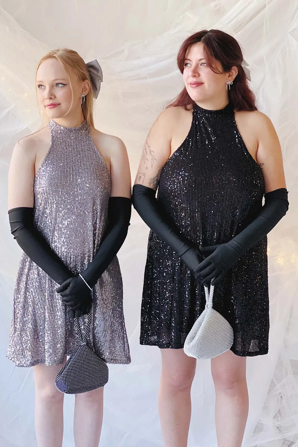 Singapour Black | Short Sequin Dress w/ High Neck sold by Boutique 1861 product image thumbnail 2