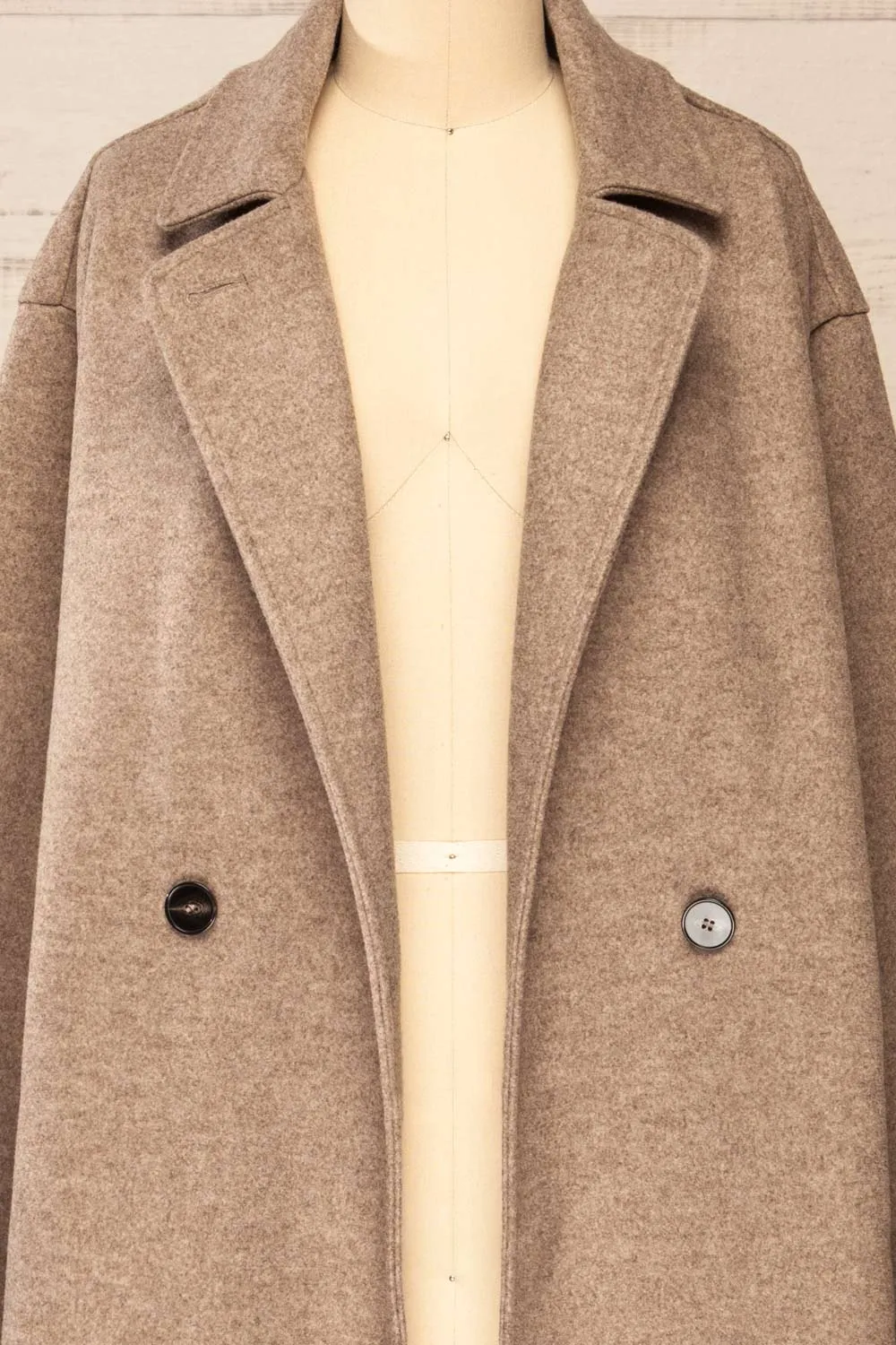 Lhasa | Long Taupe Felt Coat sold by Boutique 1861 product image thumbnail 2