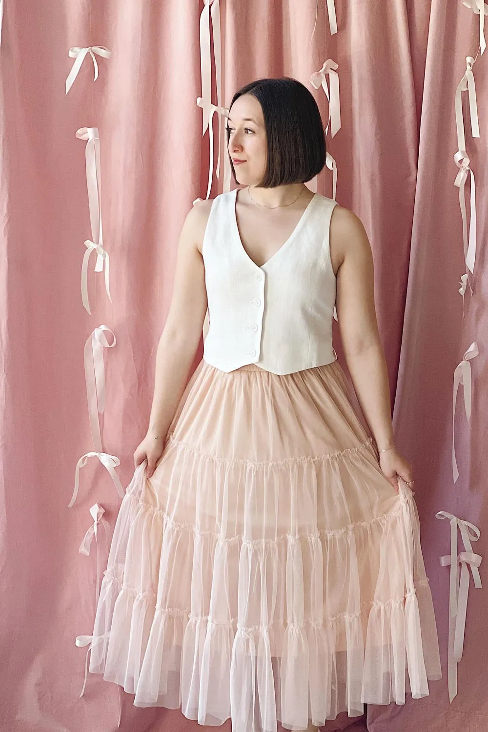 Yotsuba Blush | Tiered Tulle Midi Skirt sold by Boutique 1861 product image thumbnail 2