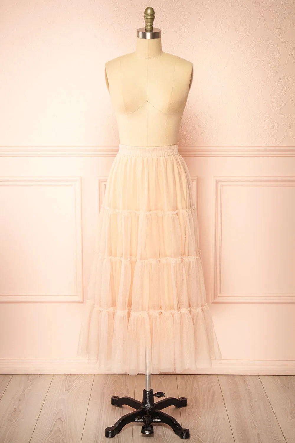 Yotsuba Blush | Tiered Tulle Midi Skirt sold by Boutique 1861