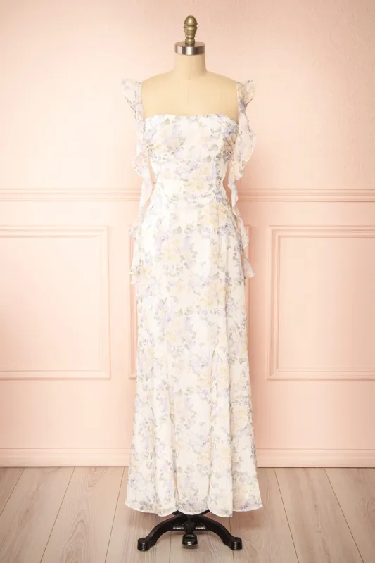 Veronica | Floral Maxi Dress w/ Open Back sold by Boutique 1861