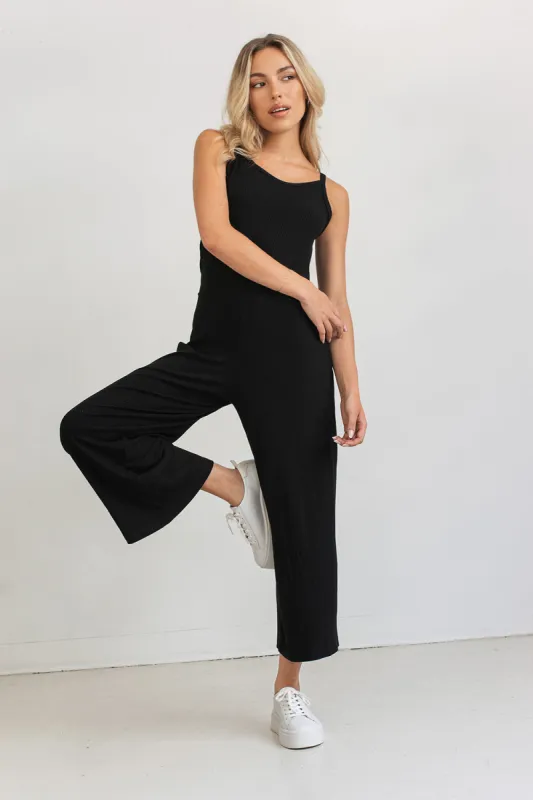Linton Black | Ribbed Jumpsuit sold by Boutique 1861