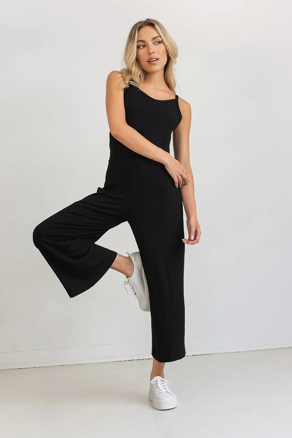 Linton Black | Ribbed Jumpsuit sold by Boutique 1861