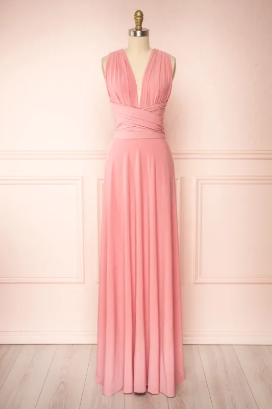Violaine Dusty Pink | Convertible Maxi Dress sold by Boutique 1861
