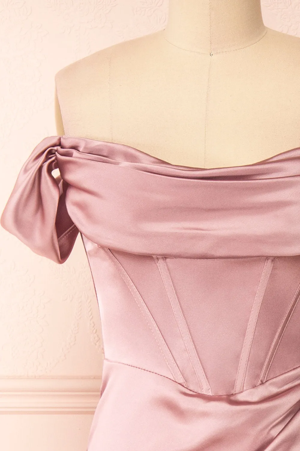 Evolet Mauve | Off-Shoulder Corset Maxi Dress sold by Boutique 1861 product image thumbnail 3