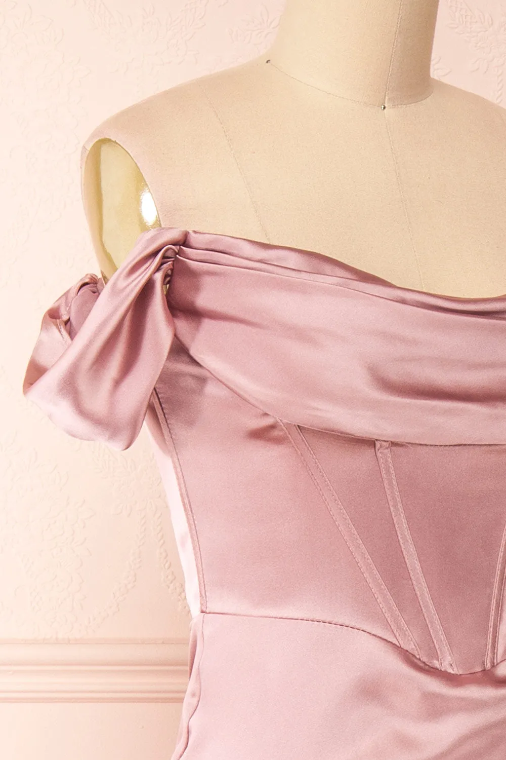 Evolet Mauve | Off-Shoulder Corset Maxi Dress sold by Boutique 1861 product image thumbnail 5