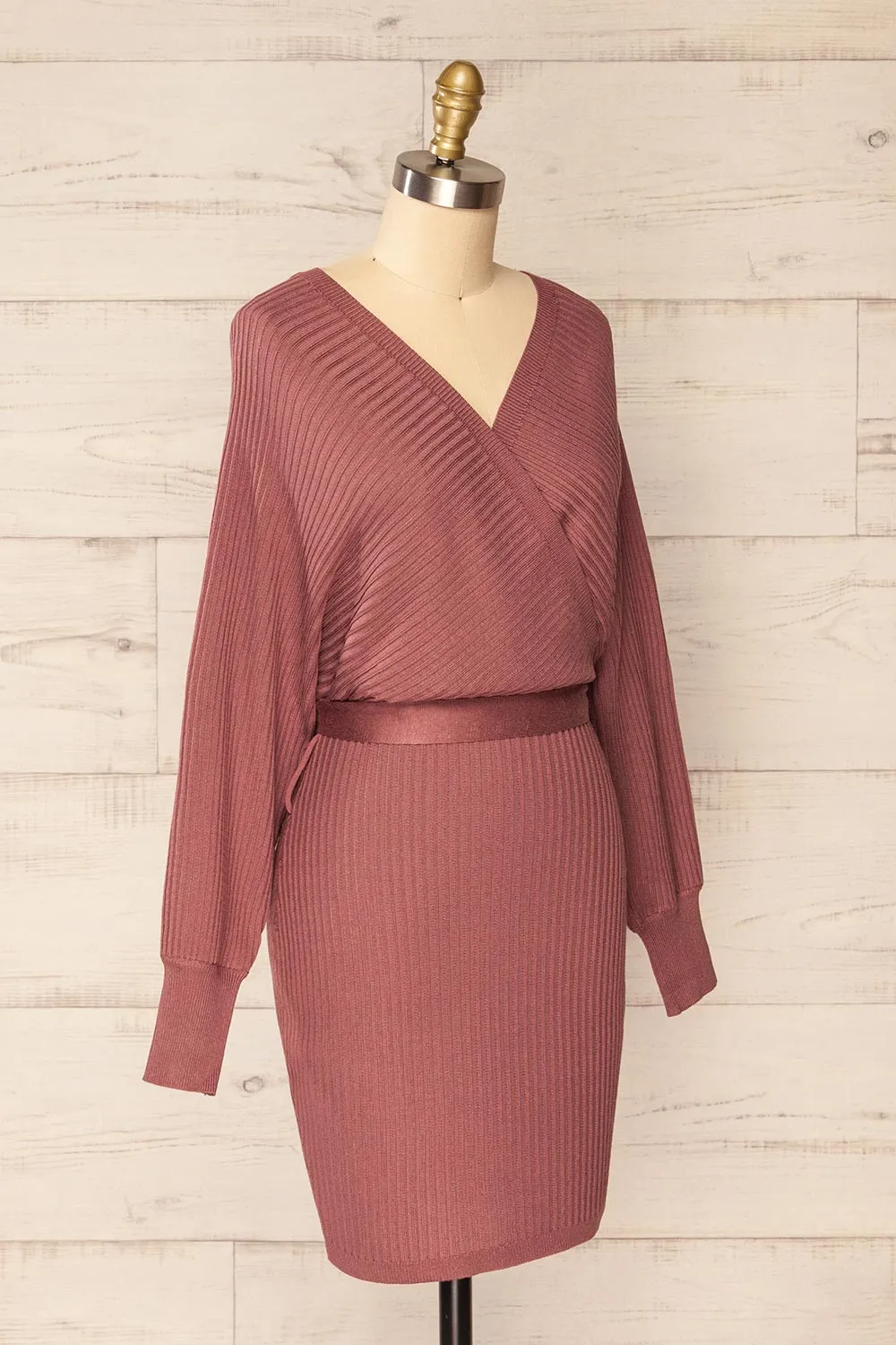 Bergame Pink | Knitted Wrap Dress sold by Boutique 1861 product image thumbnail 4