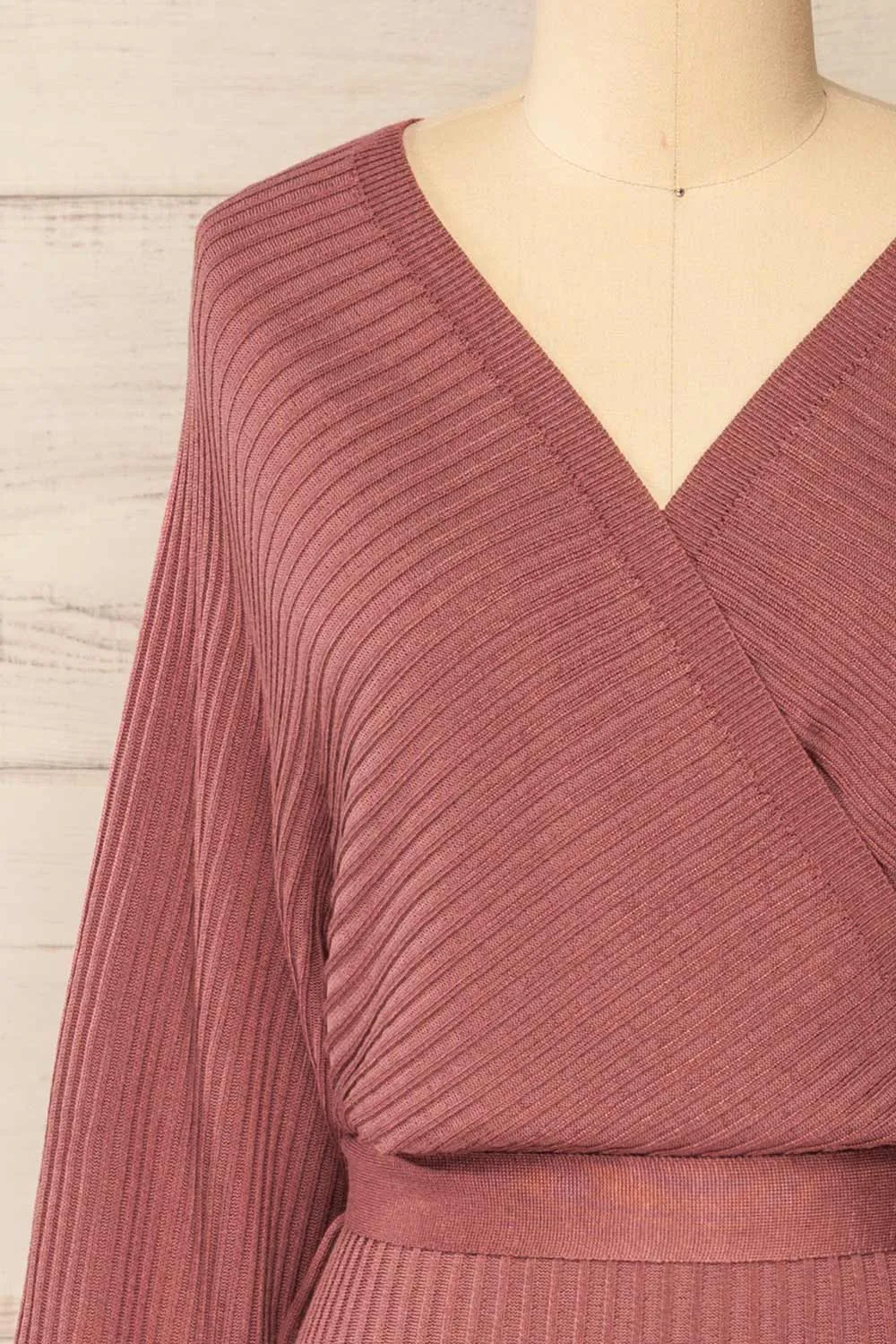 Bergame Pink | Knitted Wrap Dress sold by Boutique 1861 product image thumbnail 3