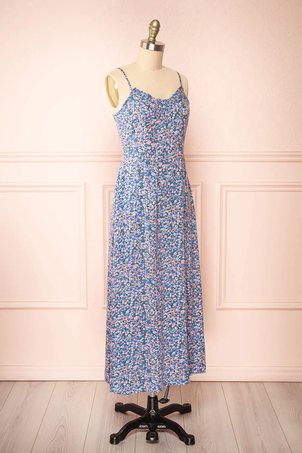 Loranda Blue | Colourful Midi Dress w/ Ruffles sold by Boutique 1861 product image thumbnail 3