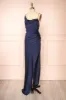 Sevika Navy | Maxi Satin Dress w/ Cowl Neck sold by Boutique 1861