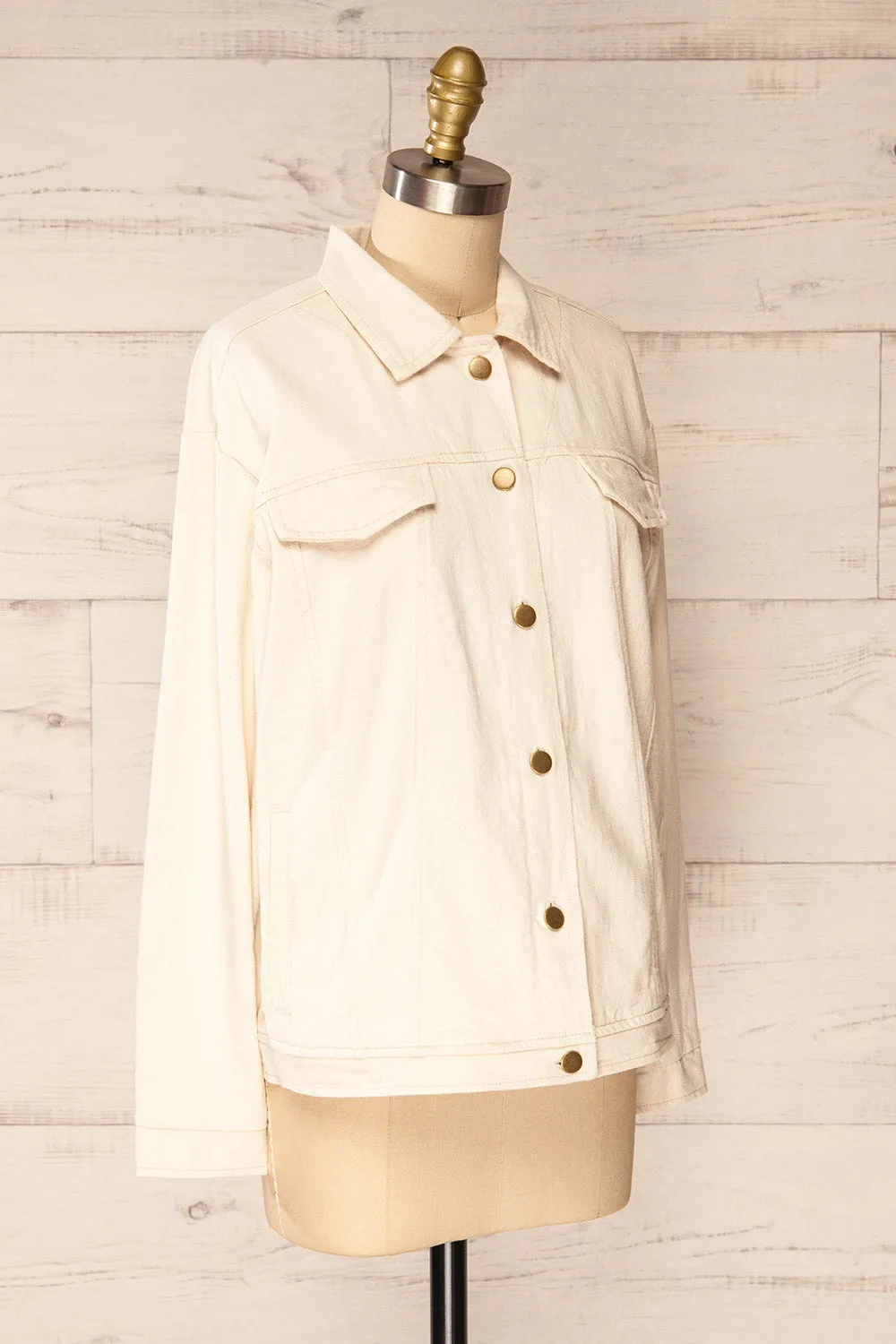 Majorque | Oversized Beige Denim Jacket sold by Boutique 1861 product image thumbnail 5