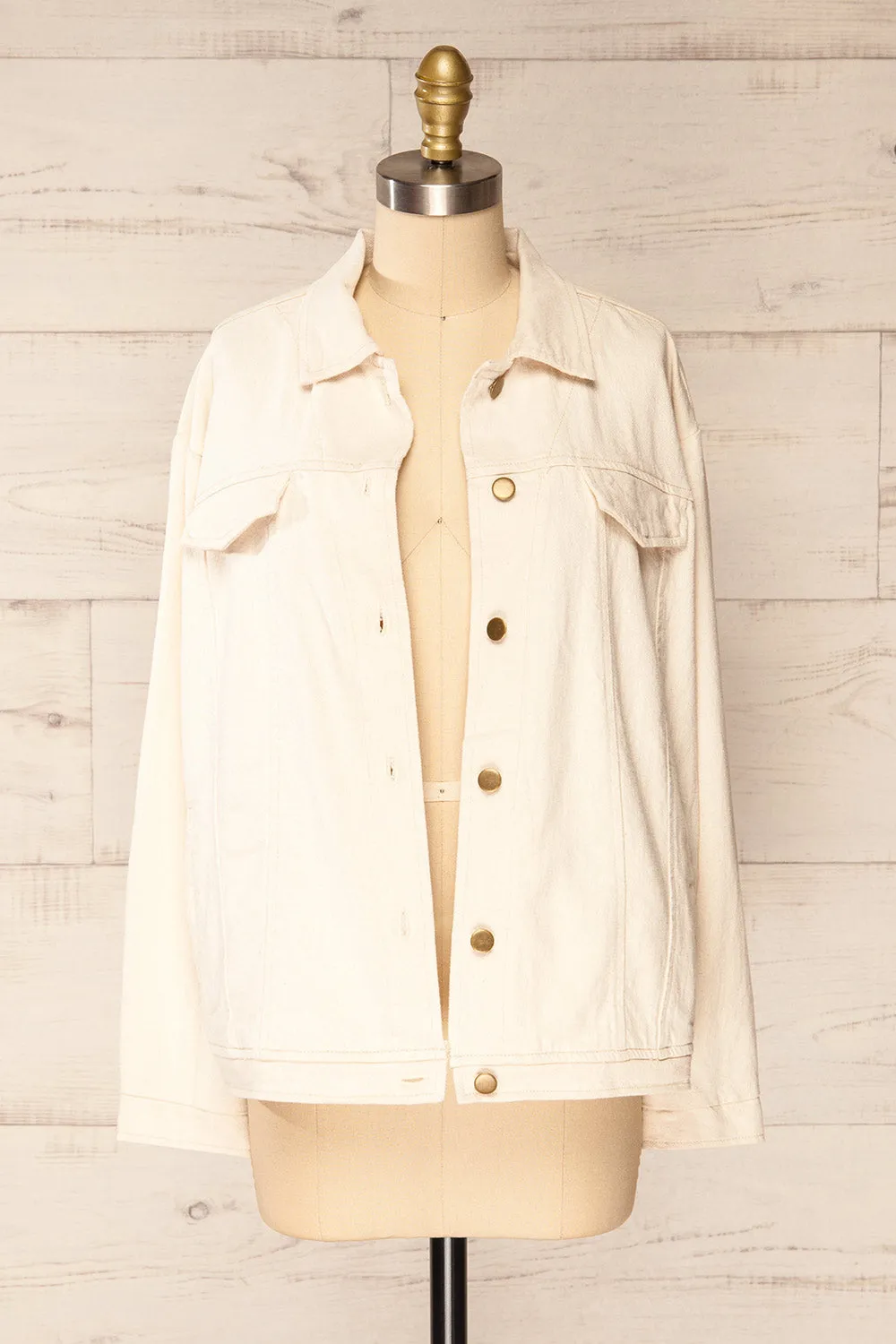 Majorque | Oversized Beige Denim Jacket sold by Boutique 1861 product image thumbnail 3