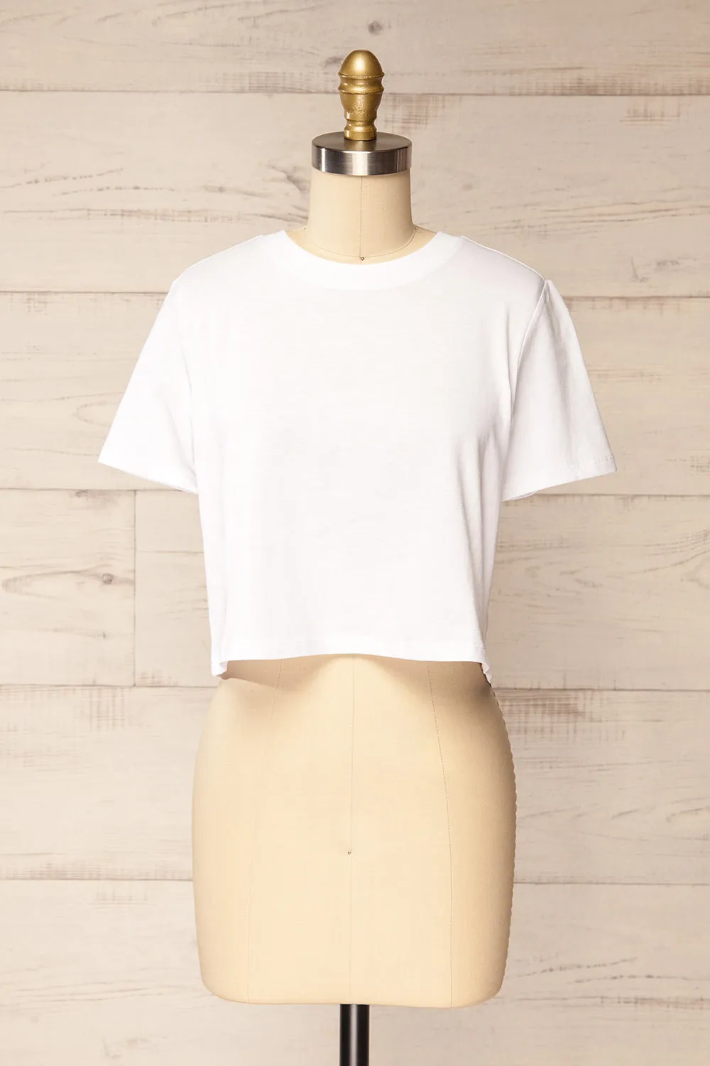 Akita White | Cotton Cropped T-Shirt sold by Boutique 1861