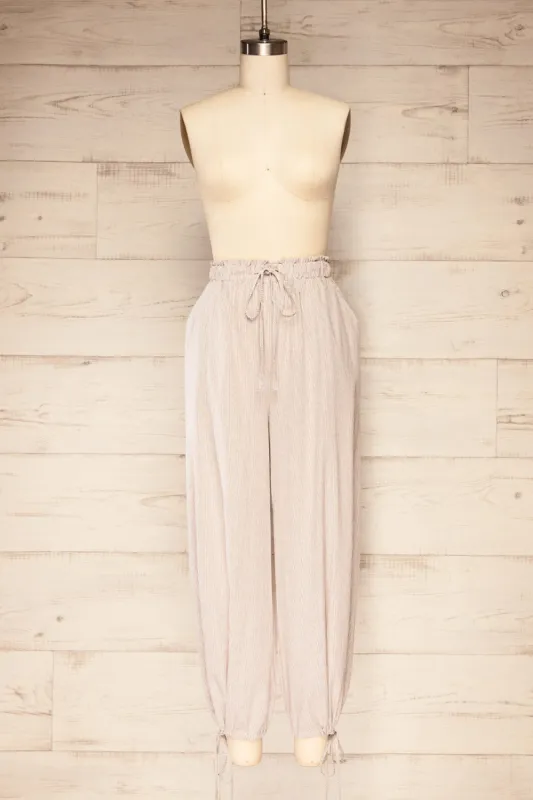 Grantham | High-Waisted Striped Linen Pants sold by Boutique 1861