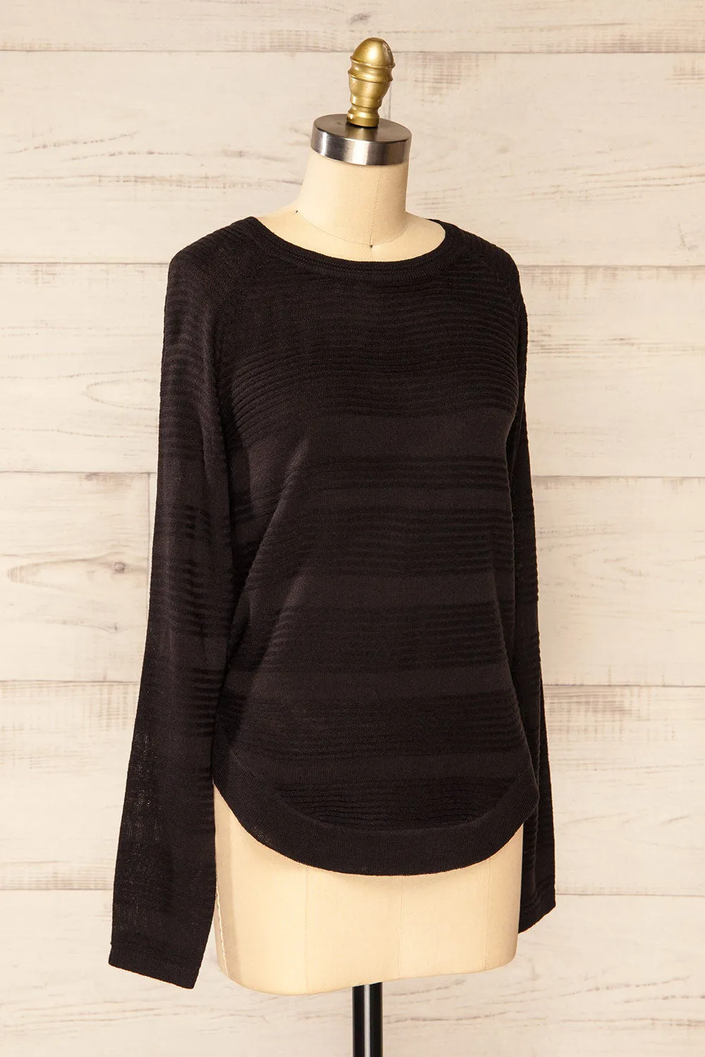 Mirando Black | Thin Knit Striped Sweater sold by Boutique 1861 product image thumbnail 3