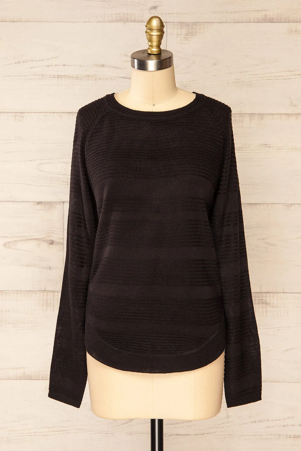 Mirando Black | Thin Knit Striped Sweater sold by Boutique 1861