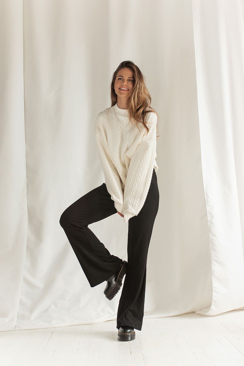 Raquel Cream | Round Collar Sweater sold by Boutique 1861