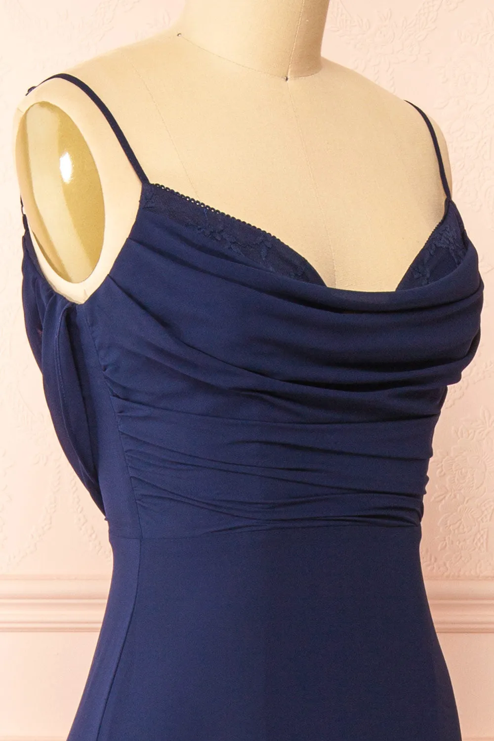 Kieran Navy | A-Line Maxi Dress with Lace sold by Boutique 1861 product image thumbnail 5