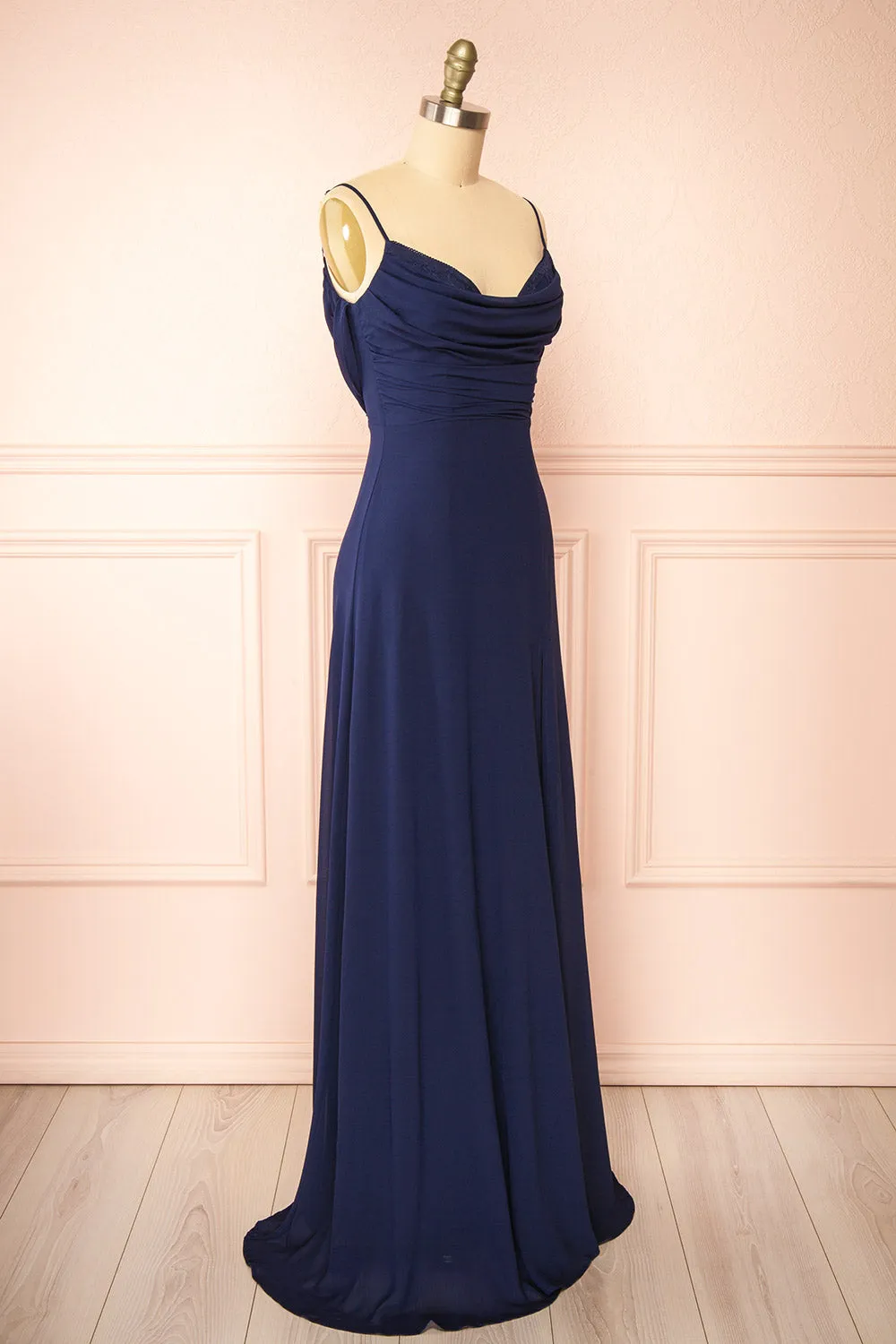 Kieran Navy | A-Line Maxi Dress with Lace sold by Boutique 1861 product image thumbnail 4