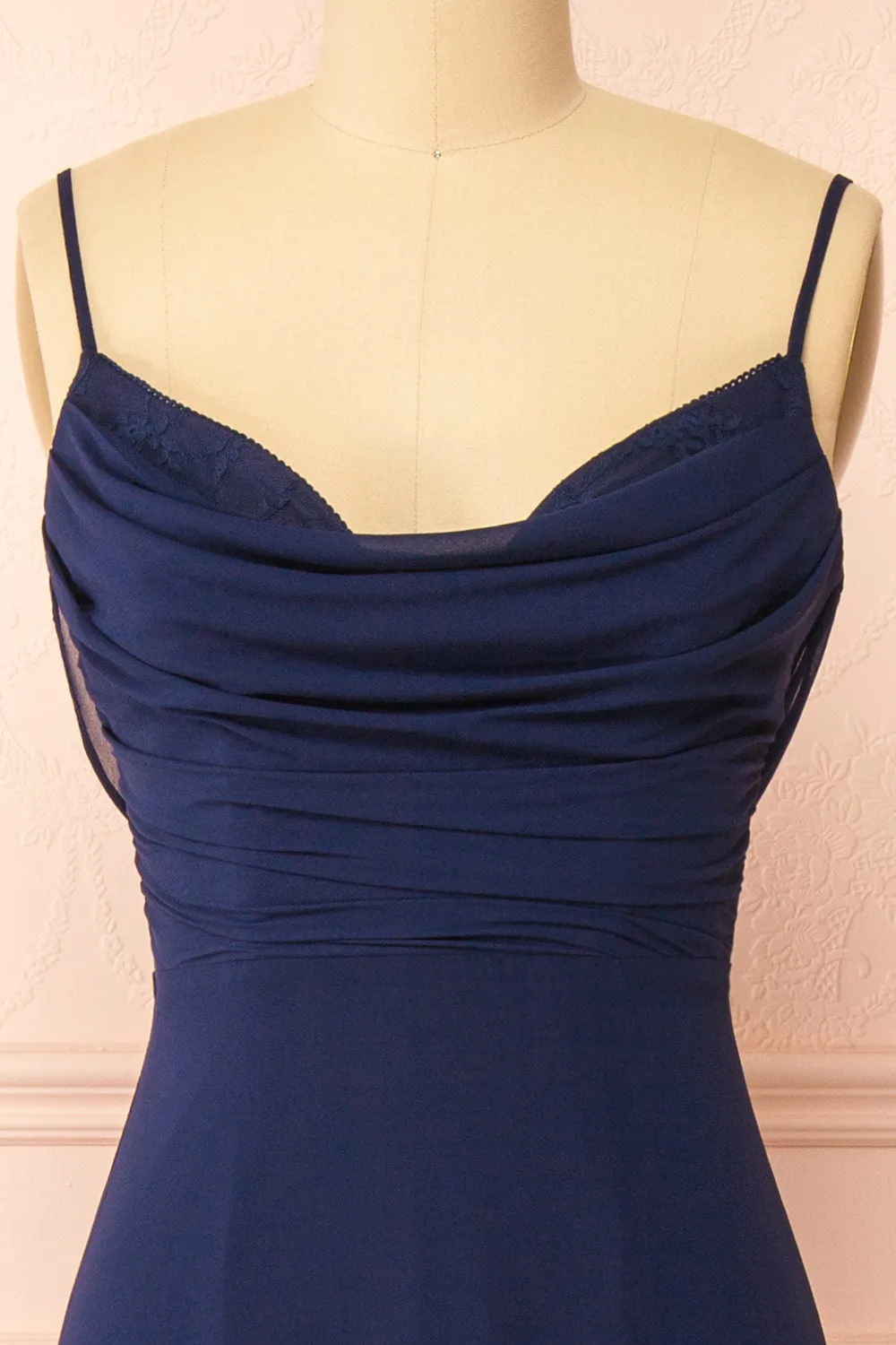 Kieran Navy | A-Line Maxi Dress with Lace sold by Boutique 1861 product image thumbnail 3