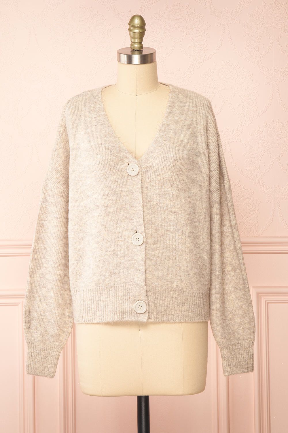 Hiling | Soft Knit Cardigan w/ Buttons sold by Boutique 1861