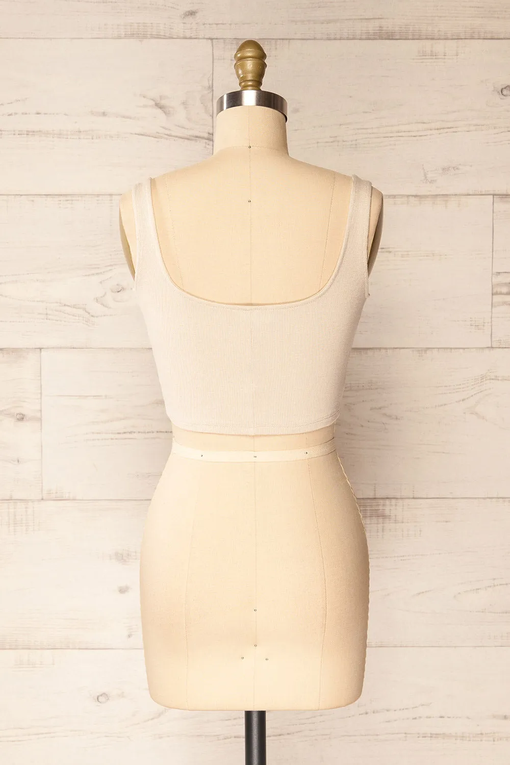 Taipei Beige | Cropped Ribbed Cami Top sold by Boutique 1861 product image thumbnail 5
